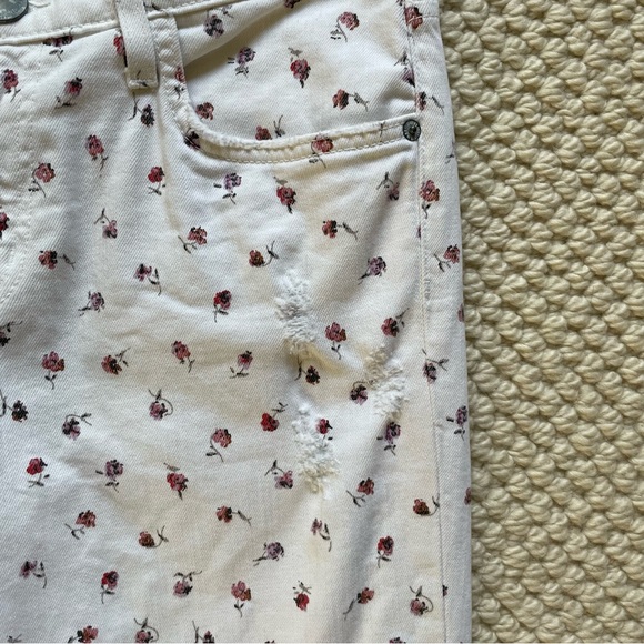 Current/Elliot white distressed jeans with floral pattern - Picture 4 of 10